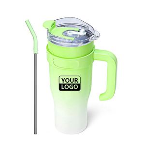Customized Modern <b>Large</b> Ice Mug for Outdoor Car Use <b>Large</b> Capacity Handle Lid 40oz Double Layer Stainless Steel Travel <b>Cup</b> - Product Image 5