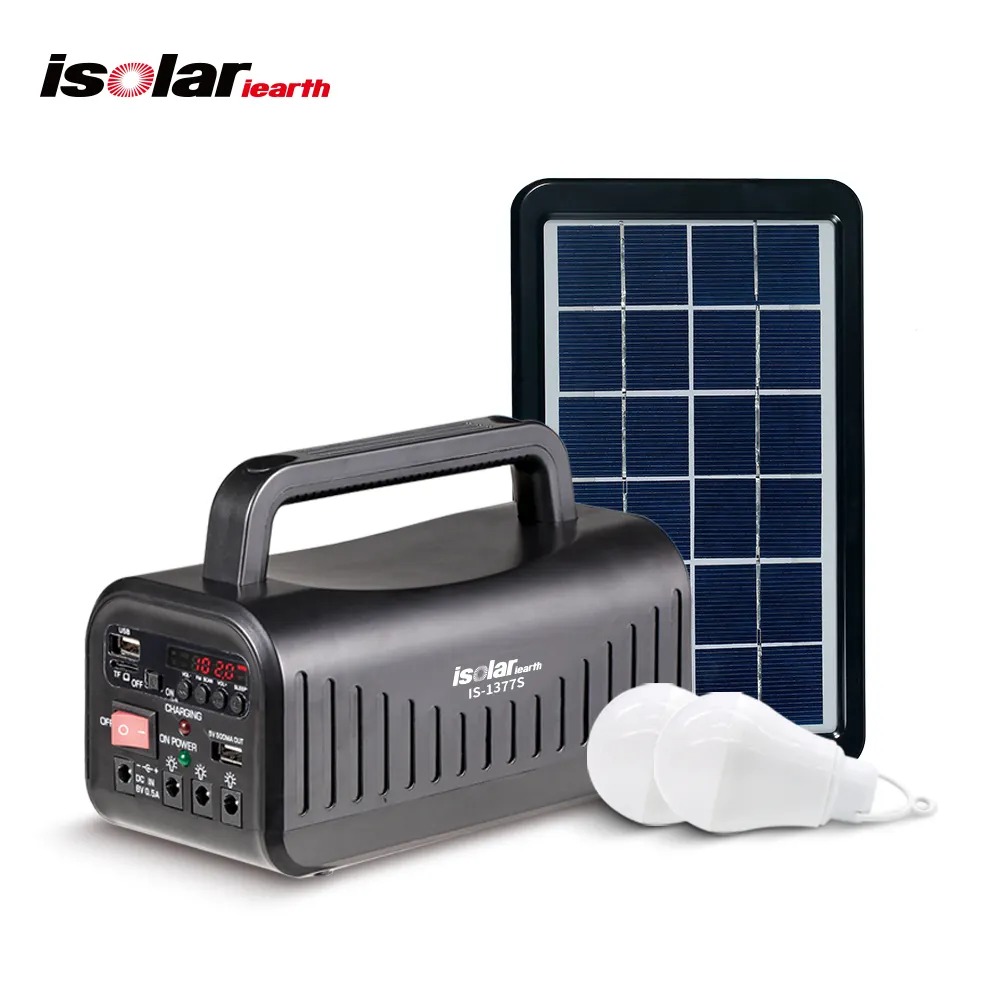 IS-1377S home solar Dc emergency best outdoor solar lights portable solar energy charger panels kit system