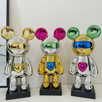 Ornements de luxe légers en forme de cœur, lapin et ours, moulés par injection et électroplaqués, pour Noël, la Saint-Valentin et le Nouvel An chinois