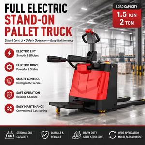 Transpalette Électrique Hydraulique Autoporté 2000 kg avec Batterie au Lithium pour Transport <span class=keywords><strong>de</strong></span> Marchandises en Entrepôt - Product Image 1