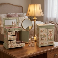 Boîte à musique animaux de la forêt, boîte à musique ballerine, organisateur pour enfants avec miroir, tiroir de rangement, collier, carrousel, vente en gros