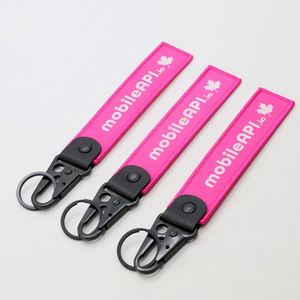 Custom High Quality Branded Woven Logo Jet Tag <b>Key</b> Holder Giveaways <b>for</b> Tech Events & Industry Trade Shows Promotional Gift - Product Image 1