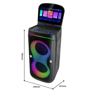 CH-2601AV Haut-parleur avec 2 woofers de 6,5 pouces et écran professionnel de 11,6 pouces, modèle privé, karaoké, 8 modes d'éclairage au choix - Product Image 4
