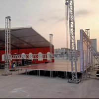 Pantalla de armazón de techo plegable móvil de aleación de aluminio circular y cuadrada para construcción de techo de grifo de escenario de concierto al aire libre