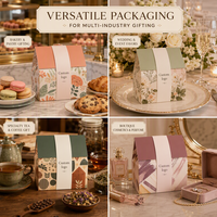 Sac cadeau en papier écologique personnalisé de 280 g avec logo estampé à chaud pour mariage, fête, Eid Mubarak, cadeaux