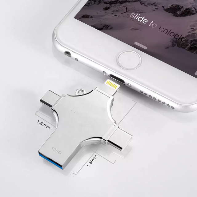 Type C 4 in 1 Pen Drive Otg Usb Flash Drive 3.0 for Cellphone 16gb 32gb 64gb 128gb 256gb 4 in 1 Type-c Memory Stick