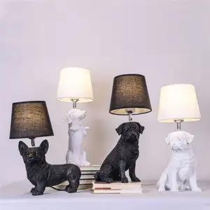 Lampu Malam Gaya Eropa Bentuk Hewan Anak-anak Lampada Da Da Tavolo Stile Negara Terlaris Dekorasi Kamar Tidur Lampu Meja Anjing