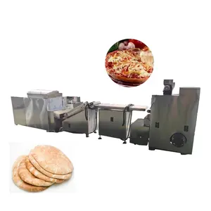 Precio de fabricación comercial, máquina para hacer pizza, línea automática de máquina para hacer pan Roti pita para pizza