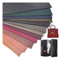Tissu en cuir PU Lychee personnalisé, cuir synthétique écologique sans DMFA avec support en coton pour sacs, chaussures, vêtements décoratifs et boîtes