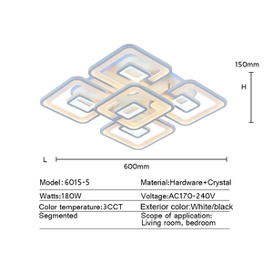 KHÁCH SẠN Phòng Khách Led Acrylic Đèn Trần Đèn Trung Sơn Nhà Máy Xuất Khẩu Tiêu Chuẩn Bề Mặt Gắn Hiện Đại Led Đèn Trần - Product Image 5
