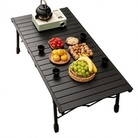 Table de camping pliable portable en alliage d'aluminium, mobilier d'extérieur pour pique-nique, plage, randonnée