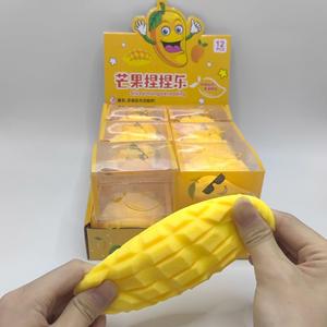 New Creative 8cm Yellow Mango TPR <b>Squishy</b> Toy Stress Relief Squeeze Gift for Kids and Adults Easy Mood Fun - Product Image 2