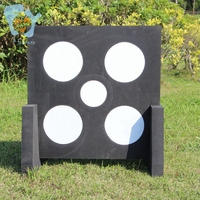 Cible de tir à l'arc en mousse EVA 60 cm, grande taille, noir/blanc, 5 points, pour arc classique avec plumes en plastique, lot de 2