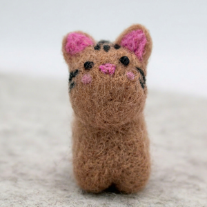 Handmade Felt Kittens <b>Wool</b> Craft Cats White <b>Brown</b> Black Animal Shape Decor For Home Child Indoor Use - Product Image 4