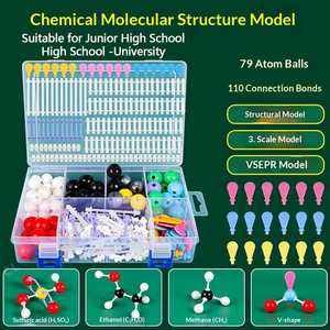 Modèles de structure moléculaire pour la <span class=keywords><strong>chimie</strong></span> du collège ou du lycée : Billes et bâtonnets proportionnés pour la construction de molécules organiques – Idéal pour les expériences - Product Image 1