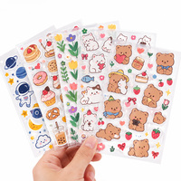 Goldene Selbstklebende Individuelle Epoxy 3D Gestanzte Perlen-Washi A5 Aufkleber Kinder Meerjungfrau Edelstein Blätter Stickerbogen