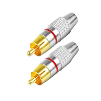 Connecteur audio RCA Lotus Head Plug plaqué or sans soudure Connecteur d'accessoires de câble audio