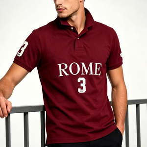 Chemises <span class=keywords><strong>polo</strong></span> rouges de style golf personnalisées bon marché pour hommes Ralf China Laurla - Product Image 6