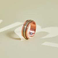 Perhiasan Terapi Magnetik Tembaga Murni 99,5% Unisex Ukuran Dapat Disesuaikan Model Vintage Manset Terbuka untuk Penyembuhan