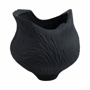 Vaso Moderno in Porcellana con Texture Ondulata, Elemento Scultoreo per l'Arredamento del Soggiorno - Product Image 1