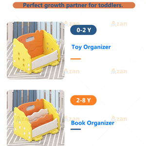 Libreria per Bambini <span class=keywords><strong>a</strong></span> Tema Dinosauro, Organizzatore Frontale con Vano Portaoggetti, Scaffale in Plastica per Libri OEM all'Ingrosso per Casa, Asilo e Sala Giochi - Product Image 5