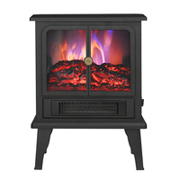 Cheminée électrique autoportante en métal 1800W avec LED 3D, chauffage portable pour intérieur, usage domestique et hôtelier, thermostat réglable, design moderne