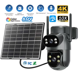 Caméras de surveillance de sécurité sans fil Yoosee à double objectif AOV Ai 8MP 4G avec carte SIM, alimentées par énergie solaire, PTZ IP Wifi pour extérieur - Product Image 1
