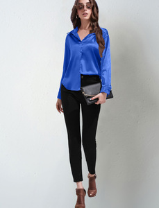 Camisa de Seda Sólida con Botones y Manga Larga, Estilo Casual y Holgado, con Logotipo Personalizado para Europa y América 2026 - Product Image 3