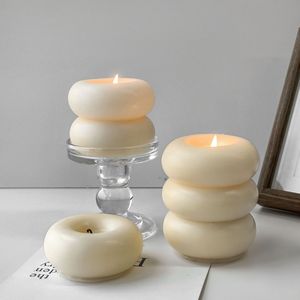Forme géométrique de beignet pour la fabrication de bougies Moules <span class=keywords><strong>en</strong></span> <span class=keywords><strong>silicone</strong></span> Trois cercles empilables Diy Handmade Aromatherapy Plaster Ornaments Soap Mold - Product Image 1