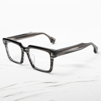 JMM79RX Nouvelles lunettes de vue unisexe faites à la main en acétate et titane, monture épaisse effet écaille de tortue, forme carrée