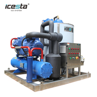 Flocon de glace automatique en acier inoxydable Icesta 5 tonnes Machine de fabrication de glace en flocon de glace d'eau salée pour la pêche