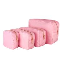 Sac de maquillage tendance pour femme, grande capacité, avec fermeture éclair en nylon multicolore et fermoir, 4 spécifications - Vente chaude