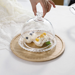 Set di alzata <span class=keywords><strong>per</strong></span> torta trasparente con decorazione di nozze <span class=keywords><strong>per</strong></span> torta da tavola con coperchio in vetro - Product Image 1