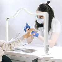 Lampe de bureau LED UV dorée pour extension de cils, luminosité réglable 48W, carrée, pliable, rechargeable, pour salon et usage domestique (manucure)