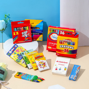 Custom Logo Wholesale Cheap Beeswax Non Toxic <strong>Crayons</strong> Set for Kids 4 <strong>Pack</strong> 6 <strong>Pack</strong> Wax <strong>Crayon</strong> With Custom Printing Box