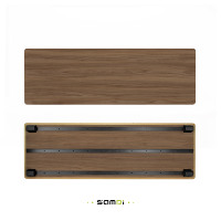 SamDi Ergonómico Personalizable Ancho Escritorio de Ordenador de Nogal Materiales Personalizables Estante de Escritorio de Ordenador para Escritorio de Oficina