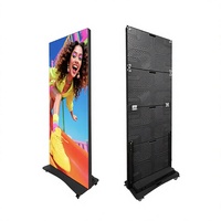 P1.25 Totem publicitaire LED pliable pour intérieur et extérieur, mobile, noir