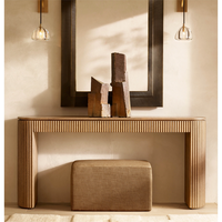 Table moderne de luxe Mobilier d'entrée Console en bois de chêne brun noir