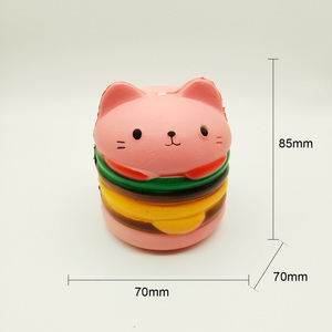 Juguetes Antiestrés de PU con Forma de Gato Hamburguesa Kawaii, de Rebote Lento, para Niños de 5 a 13 Años, Venta al Por Mayor de Fábrica - Product Image 6