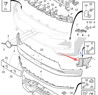 Grille d'admission d'air côté droit Wodannuo OE 80001778 pour pare-chocs avant EX30, support de conduit d'air, pièces automobiles