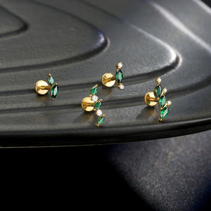 Toposh ASTM F136 titanio circón oreja nariz Stud Labret hilo interno Push in labio anillo Tragus lóbulo cuerpo <span class=keywords><strong>Piercing</strong></span> joyería - Product Image 3