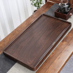 Plateau à thé en bambou 52x28cm, design de drainage concave pour table à thé à domicile, style moderne et minimaliste - Product Image 4