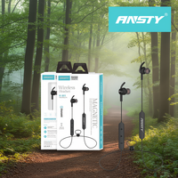 Headset Nirkabel Ansty K-001 5.0 Earphone Olahraga Magnetik Transduser Dinamis Tunggal Peredam Kebisingan Lingkungan (ENC)