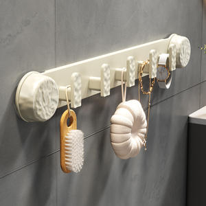 Gancho de succión fuerte rectangular para montaje en pared, sin perforaciones, con acabado pintado, para almacenamiento de toallas y abrigos en el baño. - Product Image 1