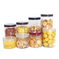 ALLWIN Pots à cornichons en plastique avec couvercle en aluminium, en PET de qualité alimentaire, à large ouverture, avec bouchon à vis, étanches à l'humidité et au gel, pour biscuits