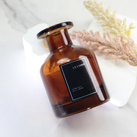 Diffuseur de parfum en verre ambré de luxe, bâtonnets diffuseurs d'huile parfumée longue durée, diffuseur d'arômes pour la maison, l'hôtel et la chambre à coucher