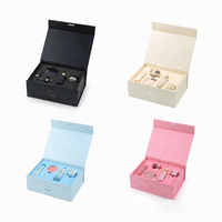 Ensemble d'emballages de luxe sur mesure pour soins de la peau, rose, avec fermeture magnétique, boîte rigide pliable et étiquette suspendue