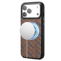 Coque de protection magnétique en cuir PU tendance pour iPhone 17 Pro Max avec chargement sans fil, idéale pour usage professionnel
