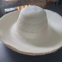 ND445 Corps de chapeaux western tissés à partir de matériaux naturels de haute qualité, finition brillante, en japonais et en Shantung 5BU, couleur ivoire ou couleurs mélangées