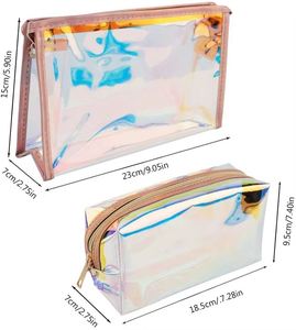 Wholesale Bulk Luxury Women's Travel Cosmetic <b>Bag</b> Low MOQ Custom Logo Holographic Zipper Fashionable Candy Portable TPU PVC - Product Image 2